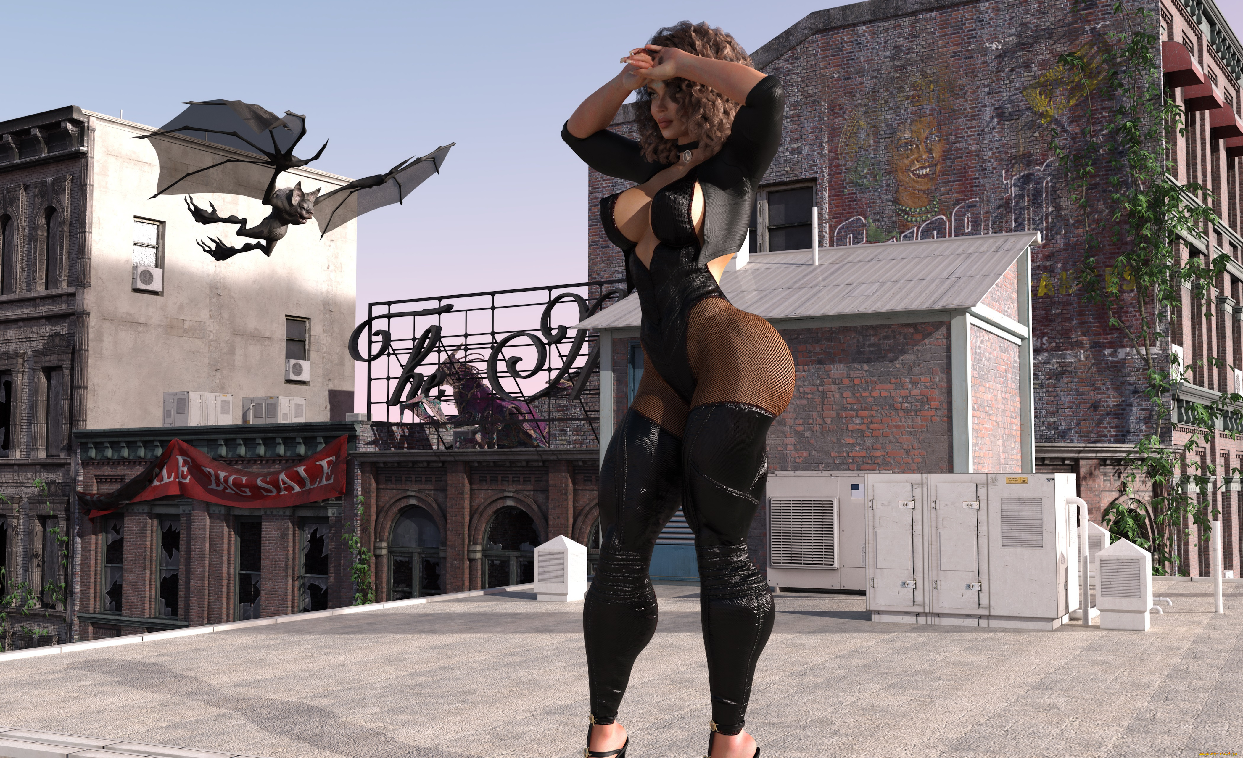 3д, графика, фантазия, , fantasy, фон, взгляд, девушка