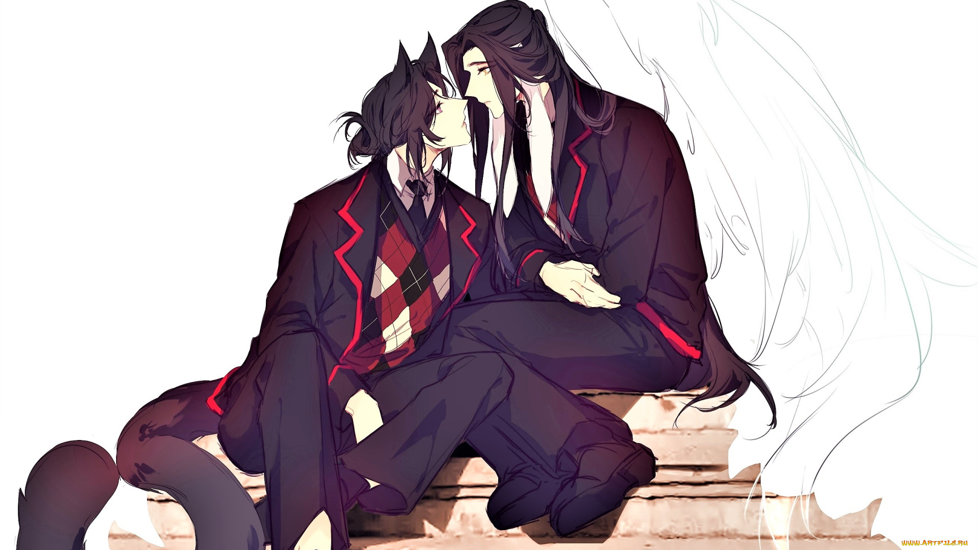 аниме, mo, dao, zu, shi, вэй, усянь, лань, ванцзы, крылья, хвост