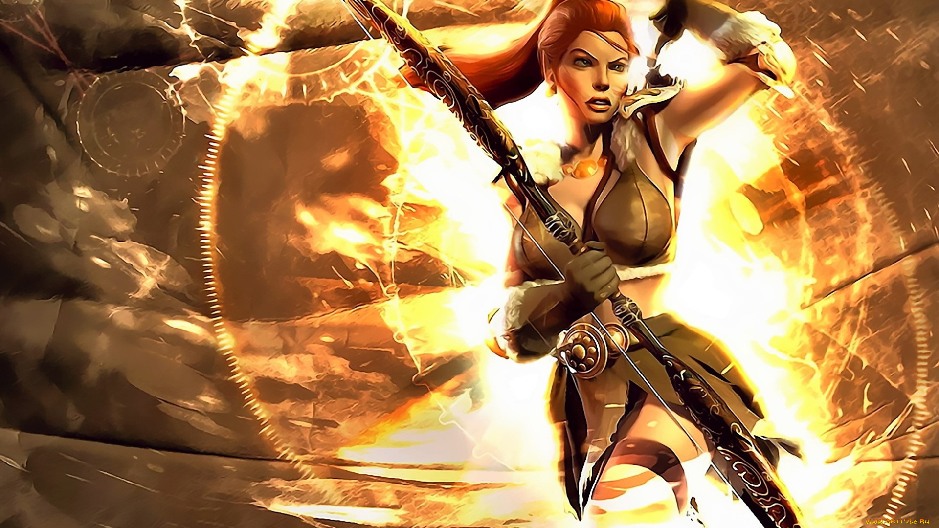 видео, игры, everquest, девушка, лук