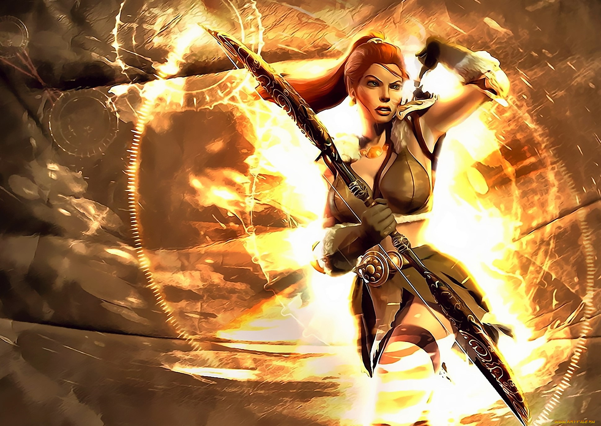 видео, игры, everquest, девушка, лук