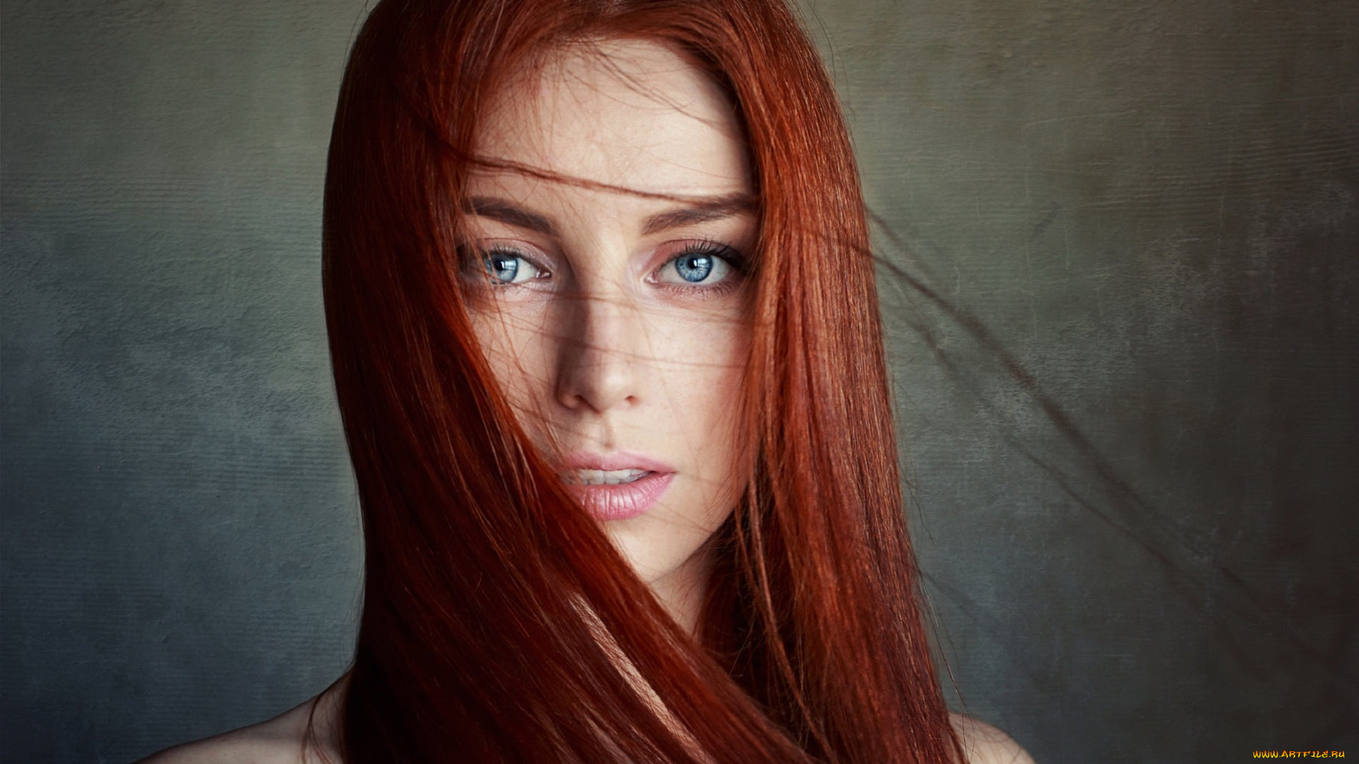 девушки, -, лица, , портреты, рыжая, лицо