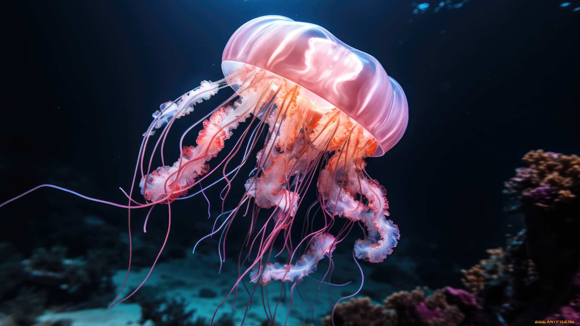 3д, графика, животные, , animals, медуза