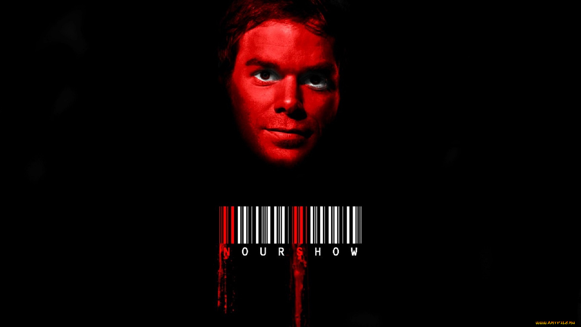 кино, фильмы, dexter, декстер, лицо, штрихкод, кровь, маньяк