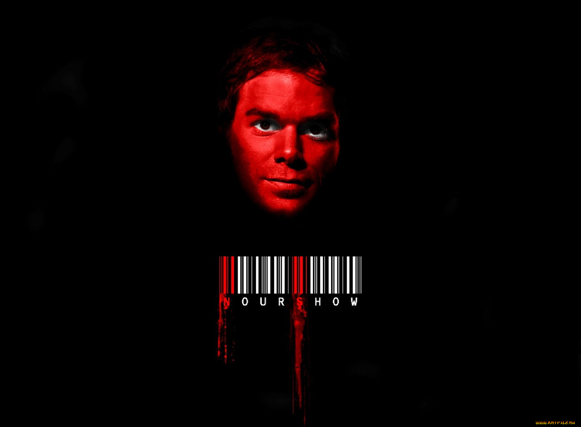 кино, фильмы, dexter, декстер, лицо, штрихкод, кровь, маньяк