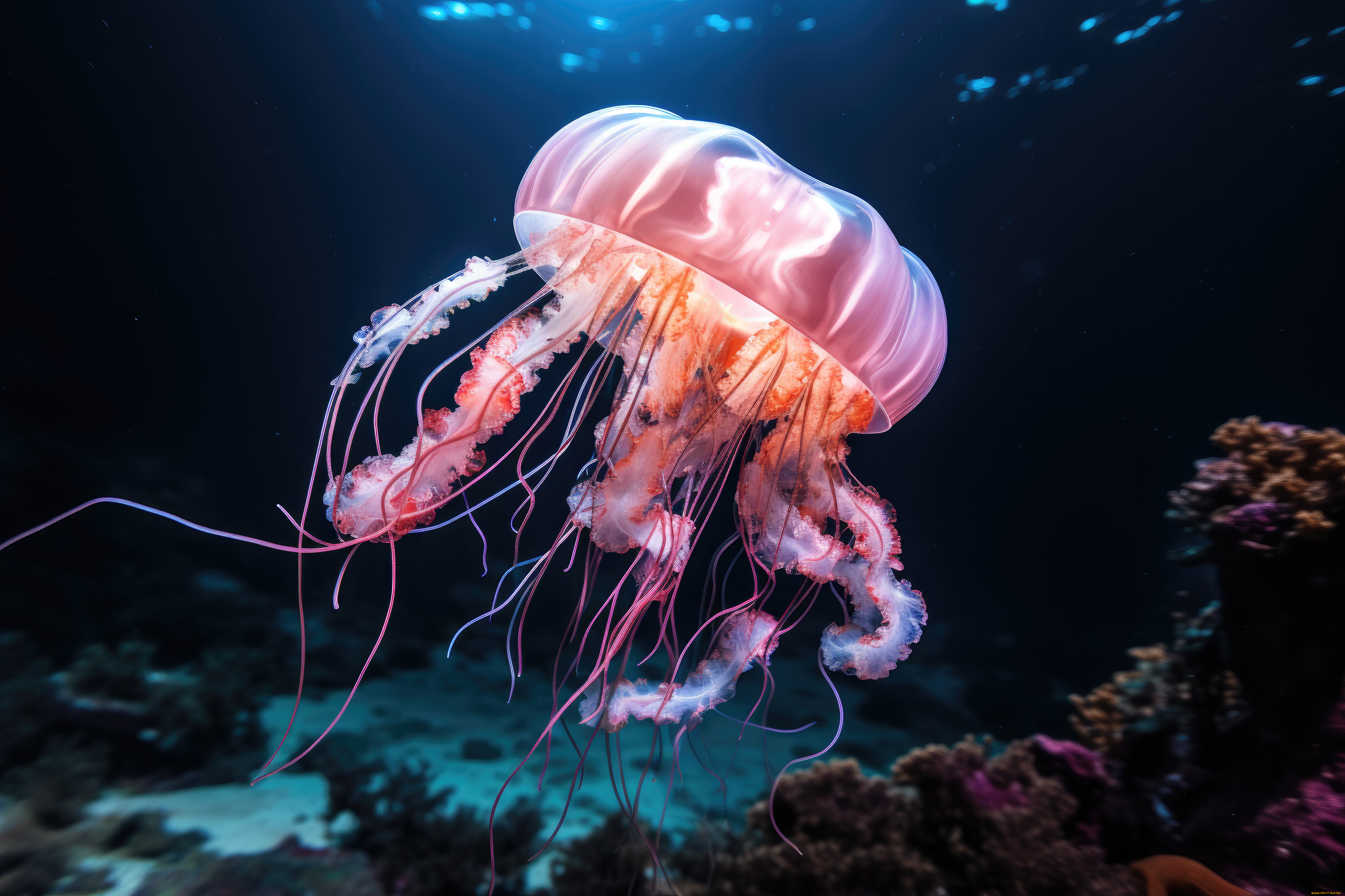 3д, графика, животные, , animals, медуза