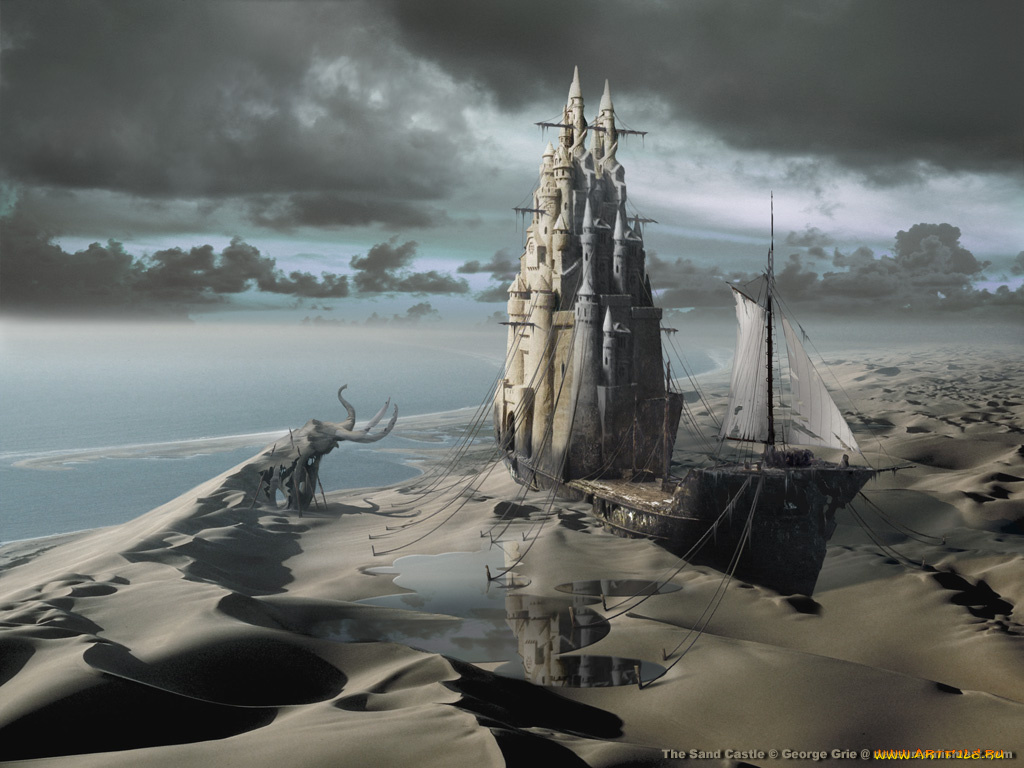 the, sand, castle, by, artsgr1e, фэнтези, замки