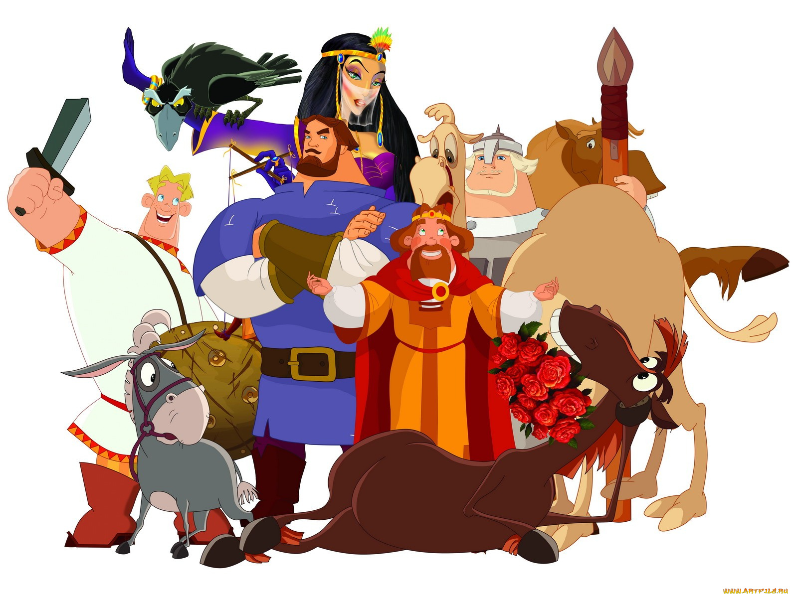 три, богатыря, шамаханская, царица, мультфильмы