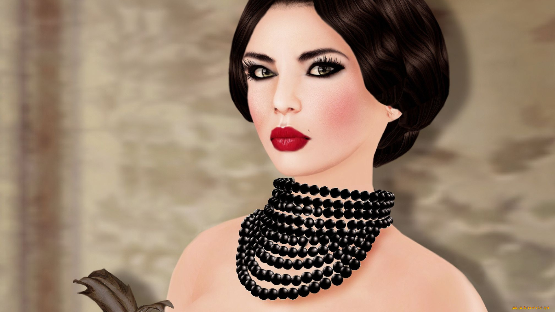 3д, графика, people, люди, бусы