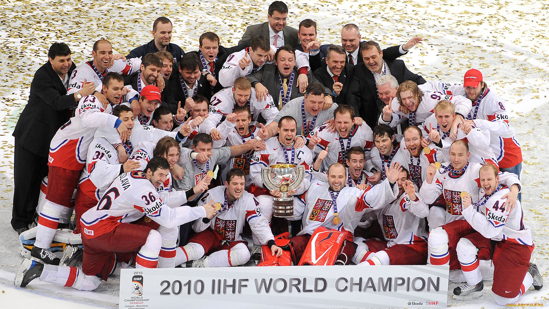 спорт, хоккей, радость, медали, команда, кубок