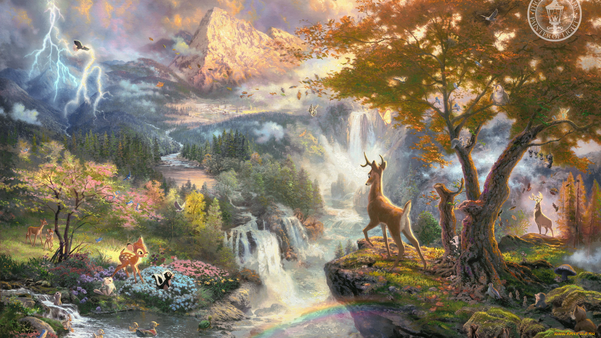 thomas, kinkade, рисованные, bambi