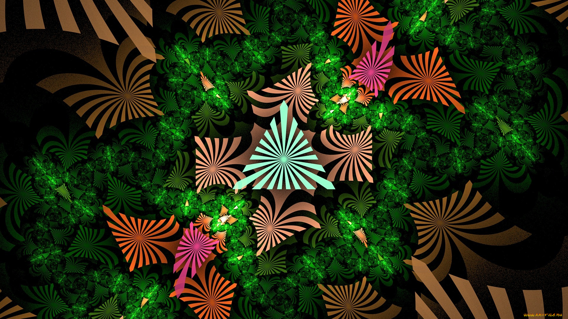 3д, графика, fractal, фракталы, узор, линии, свечение