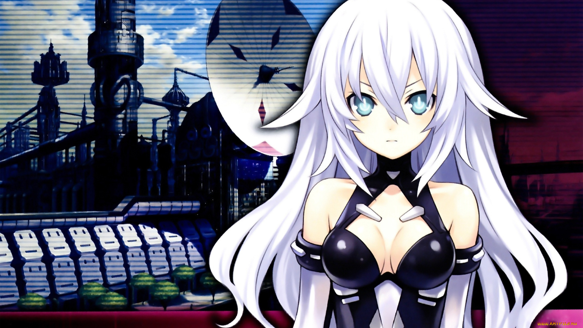 аниме, hyperdimension, neptunia, hyperdimension, neptunia, город