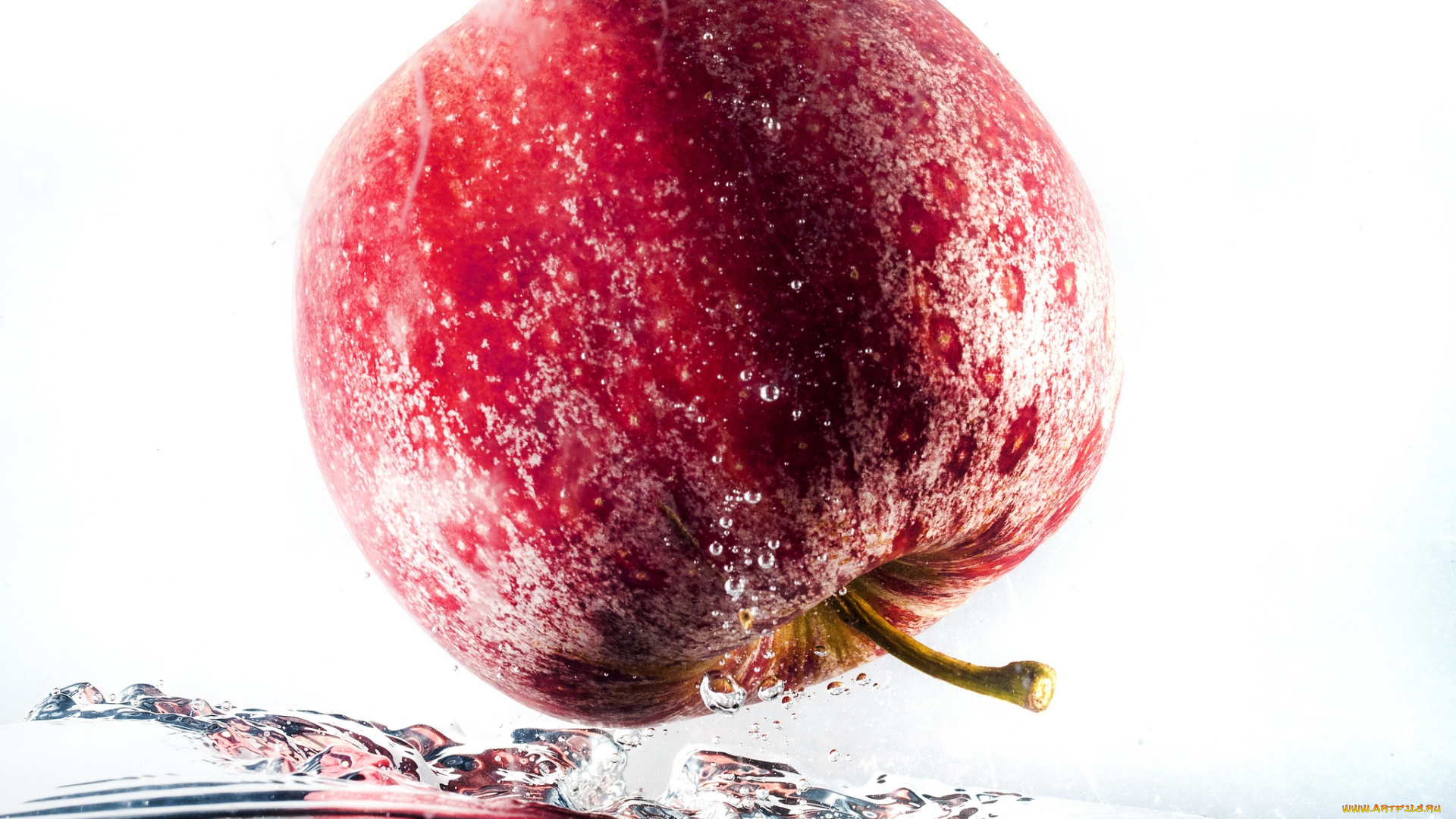 еда, Яблоки, макро, вода