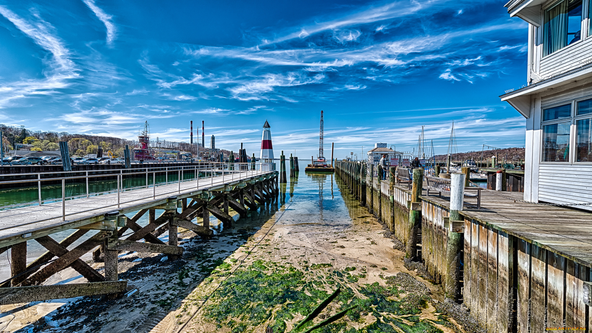 корабли, порты, , , причалы, пристань, отлив, бухта