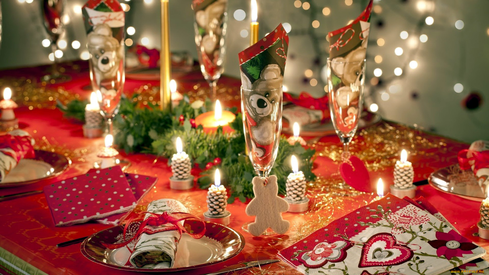 праздничные, -, разное, , новый, год, праздник, свечи, сервировка
