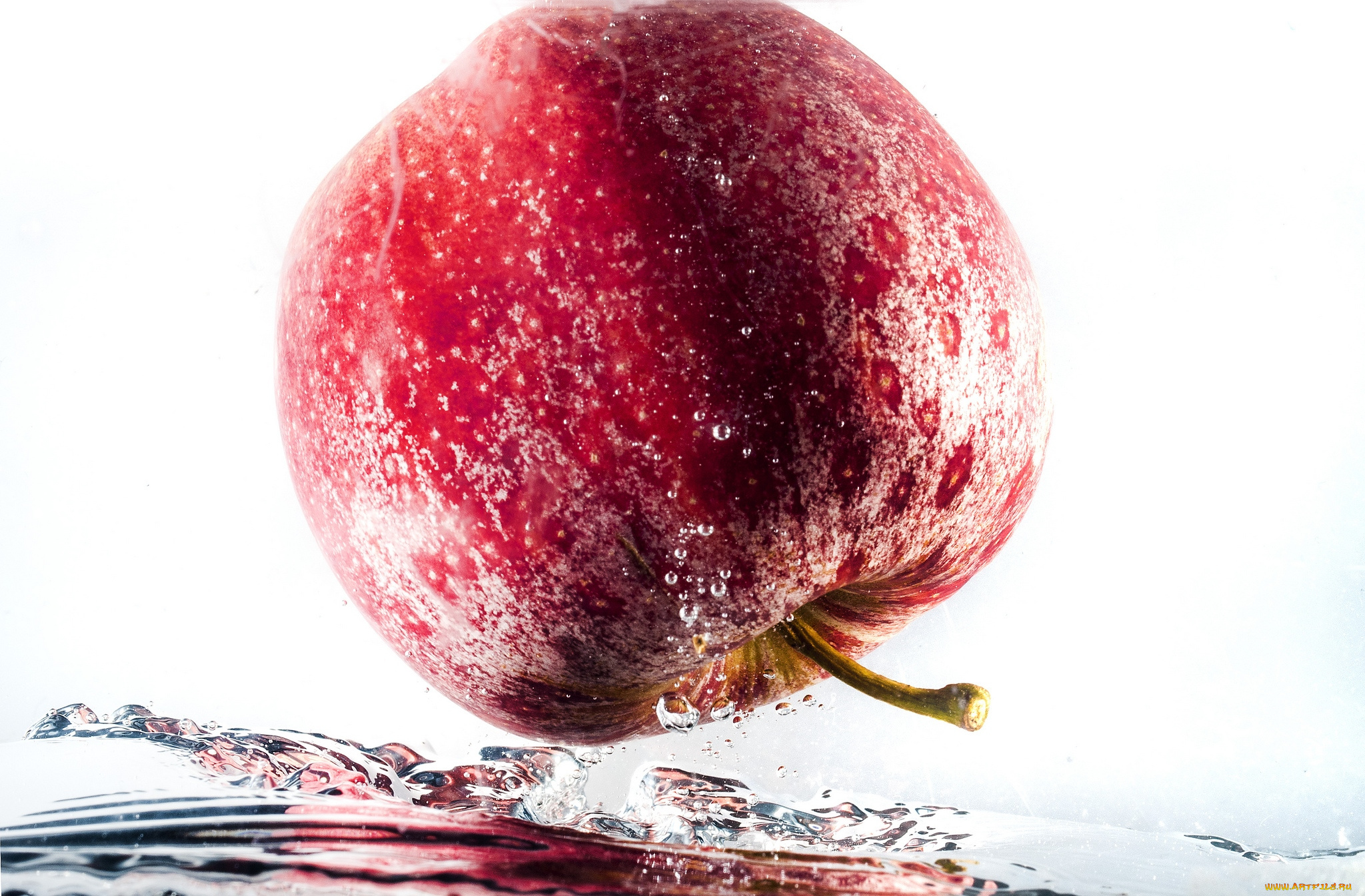 еда, Яблоки, макро, вода