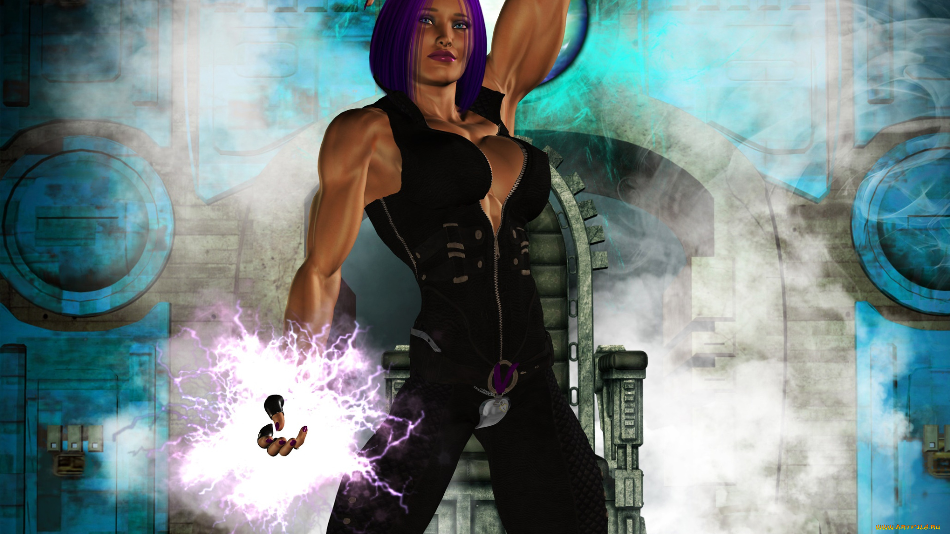 3д, графика, фантазия, , fantasy, девушка, магия, фон, взгляд