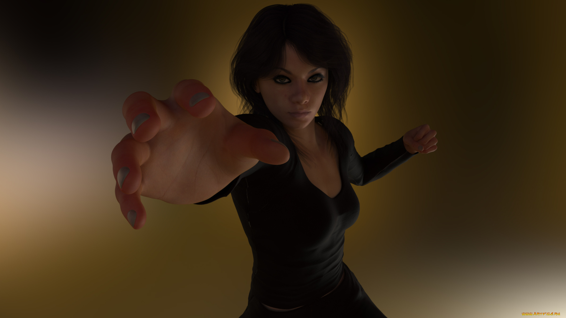 3д, графика, люди, , people, девушка, взгляд, фон, жест