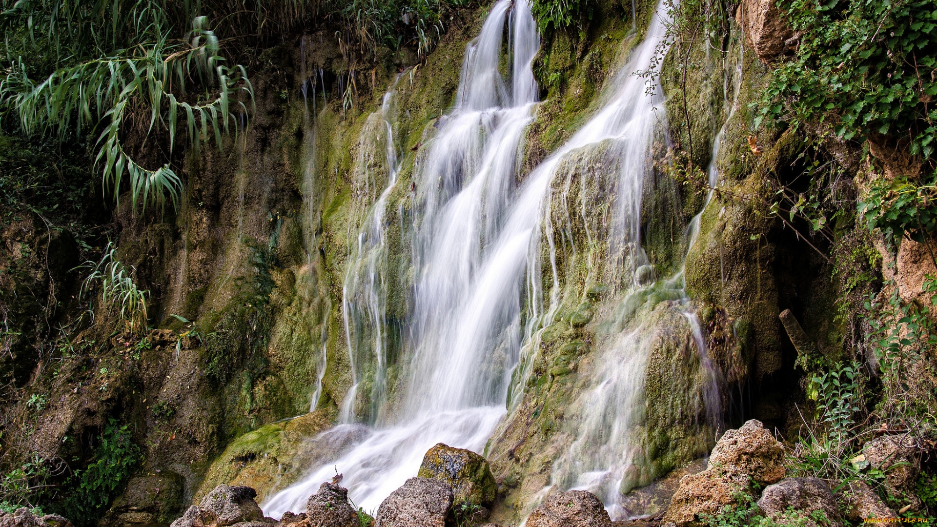 природа, водопады, обрыв, водопад