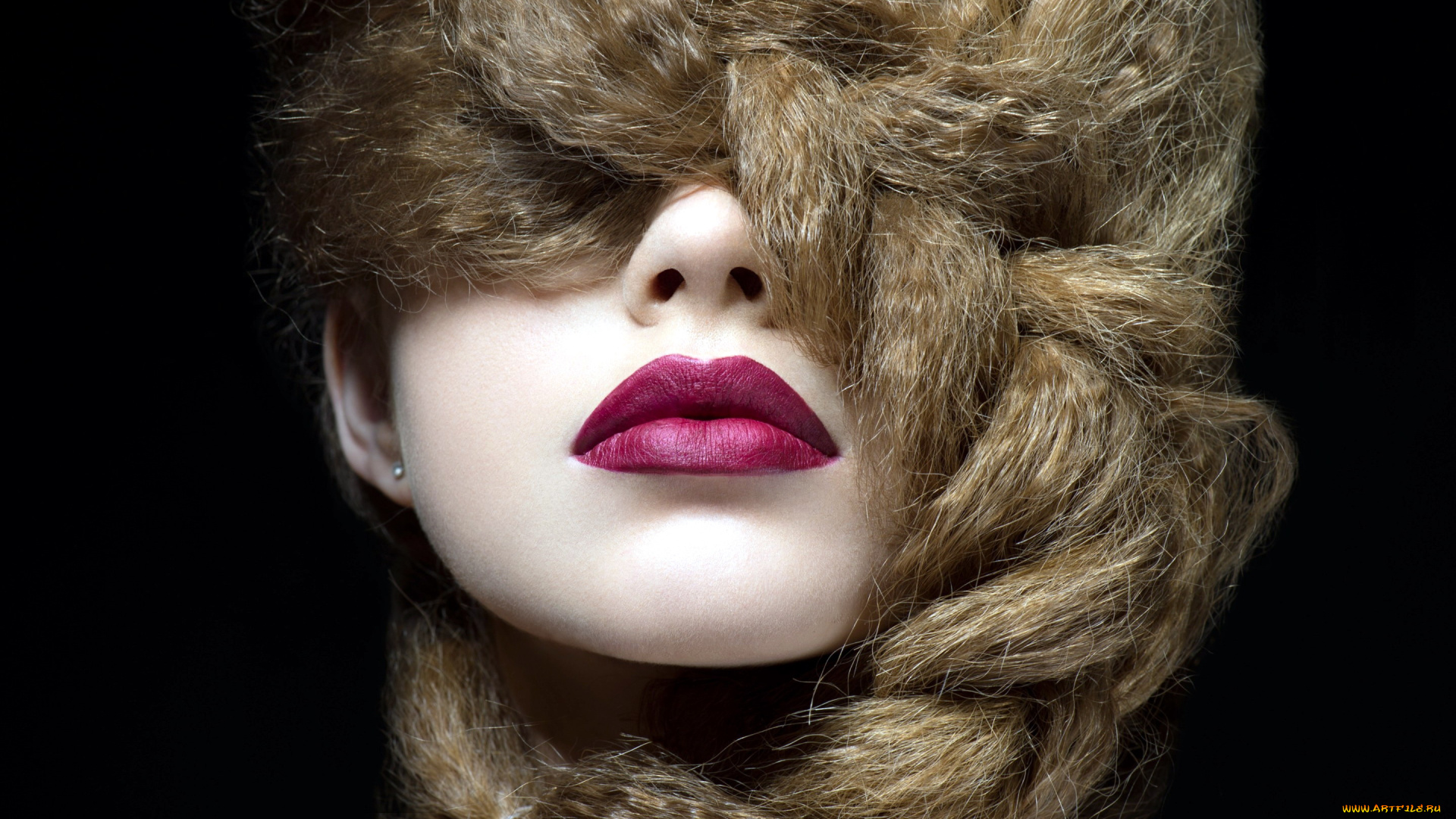 разное, губы, коса