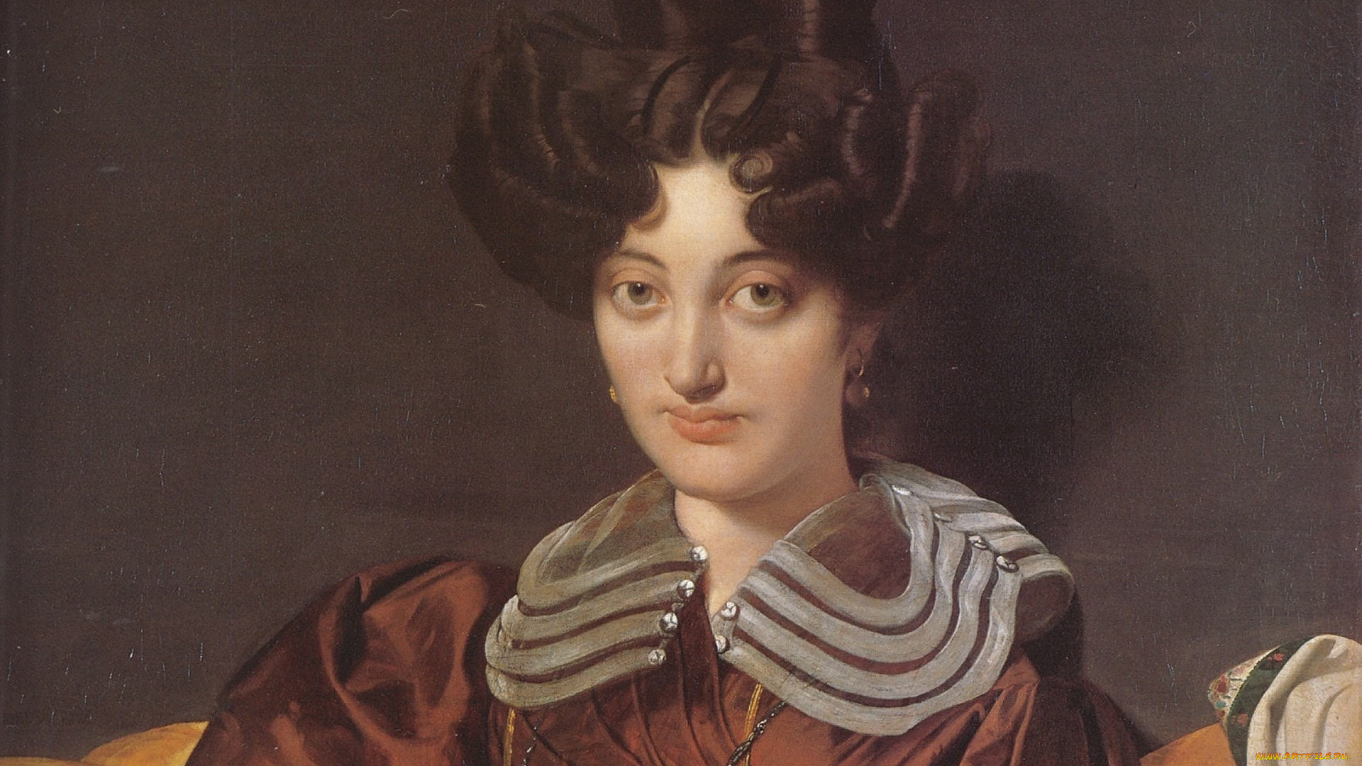 рисованное, живопись, взгляд, фон, девушка