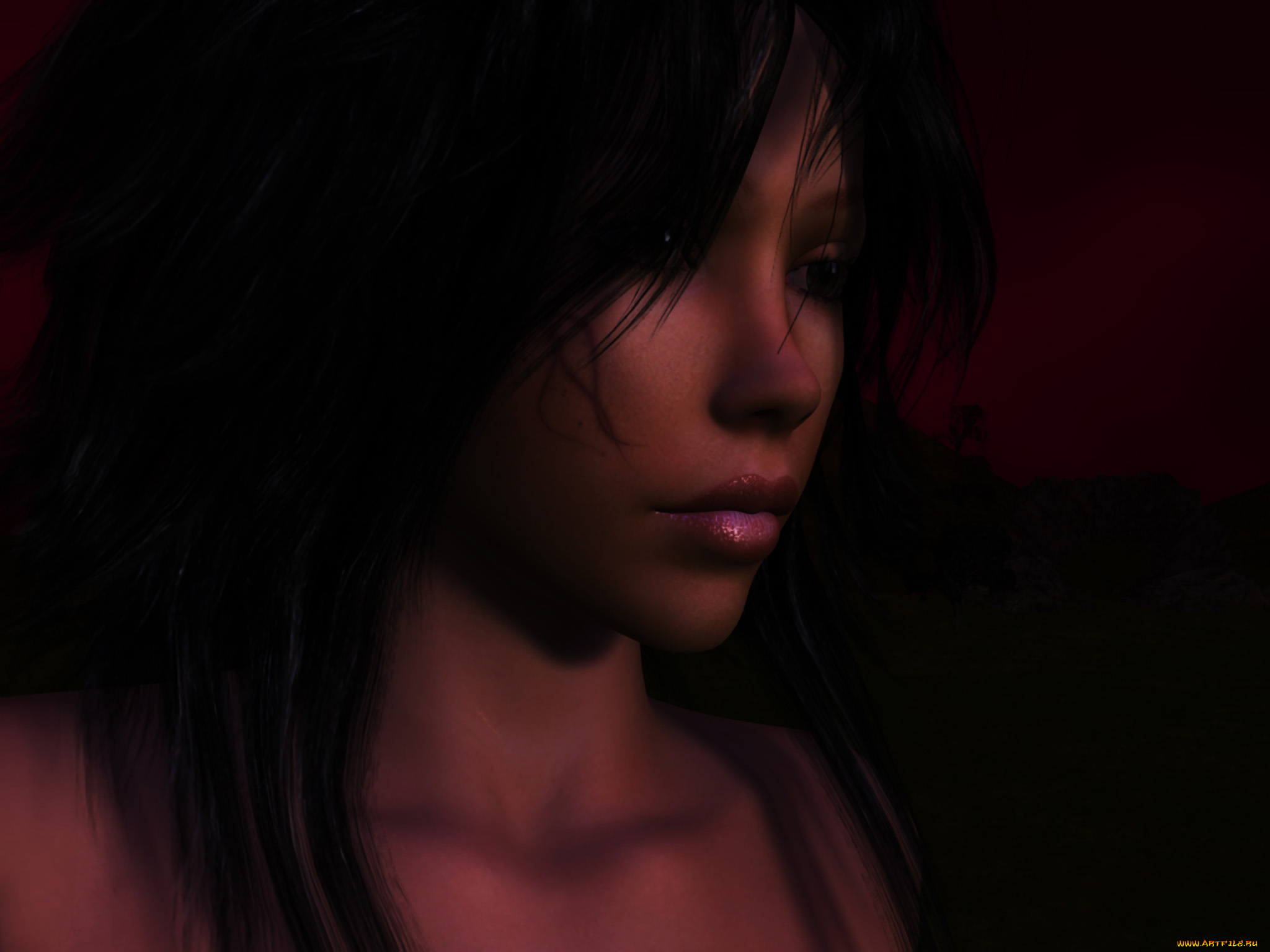 3д, графика, портрет, , portraits, взгляд, девушка, фон