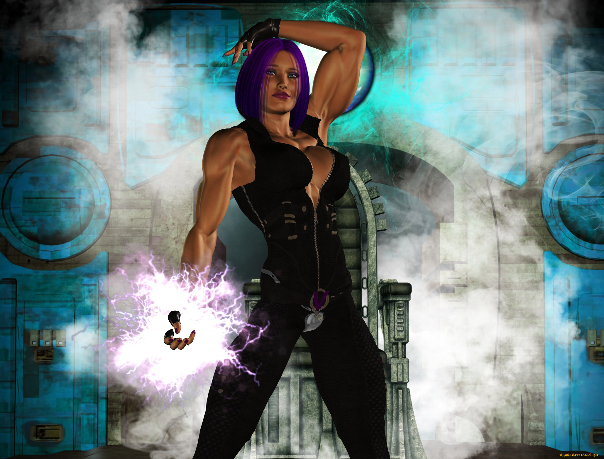 3д, графика, фантазия, , fantasy, девушка, магия, фон, взгляд