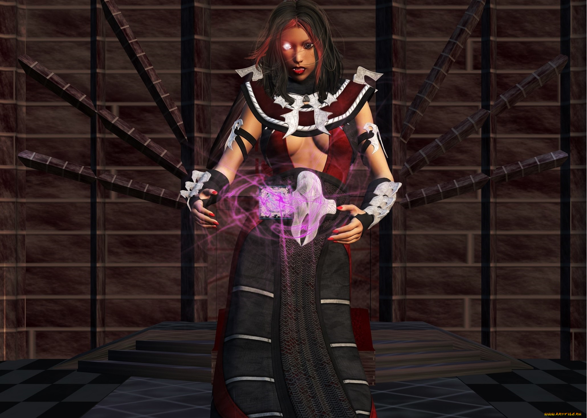 3д, графика, фантазия, , fantasy, магия, фон, взгляд, девушка