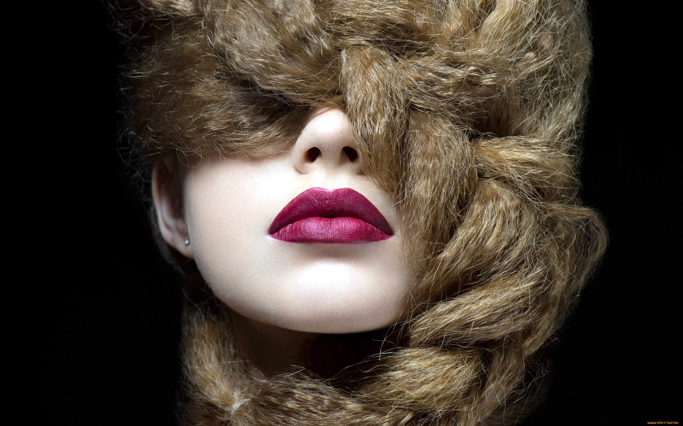 разное, губы, коса