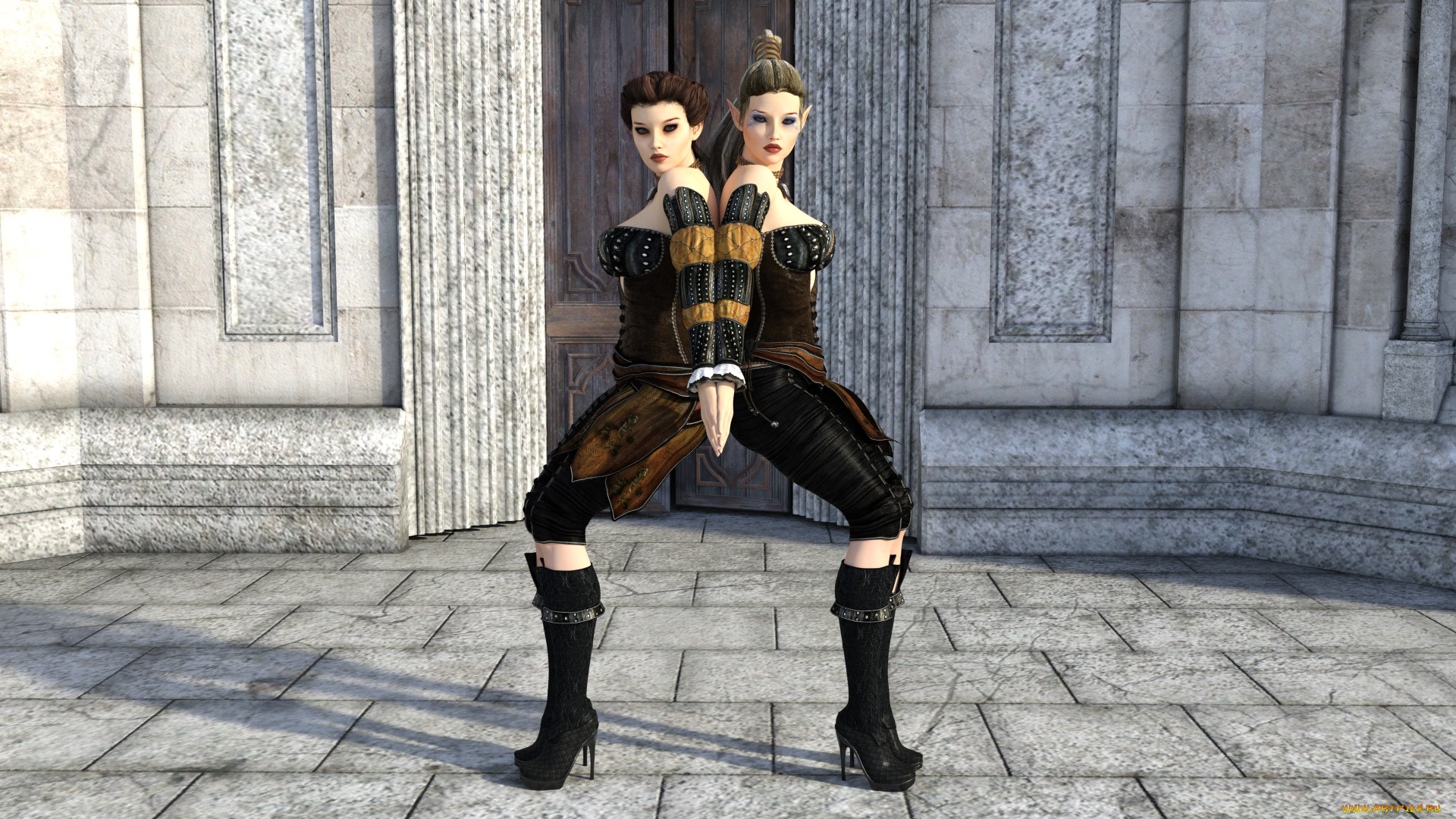 3д, графика, люди, , people, девушки, взгляд, фон