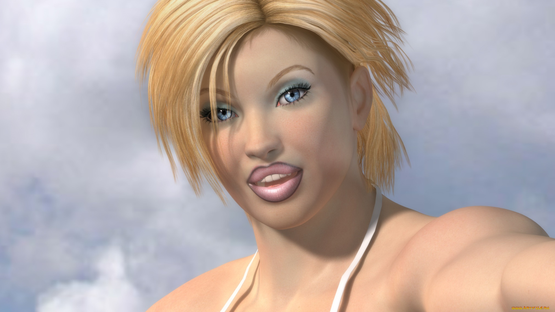 3д, графика, портрет, , portraits, девушка, взгляд, фон