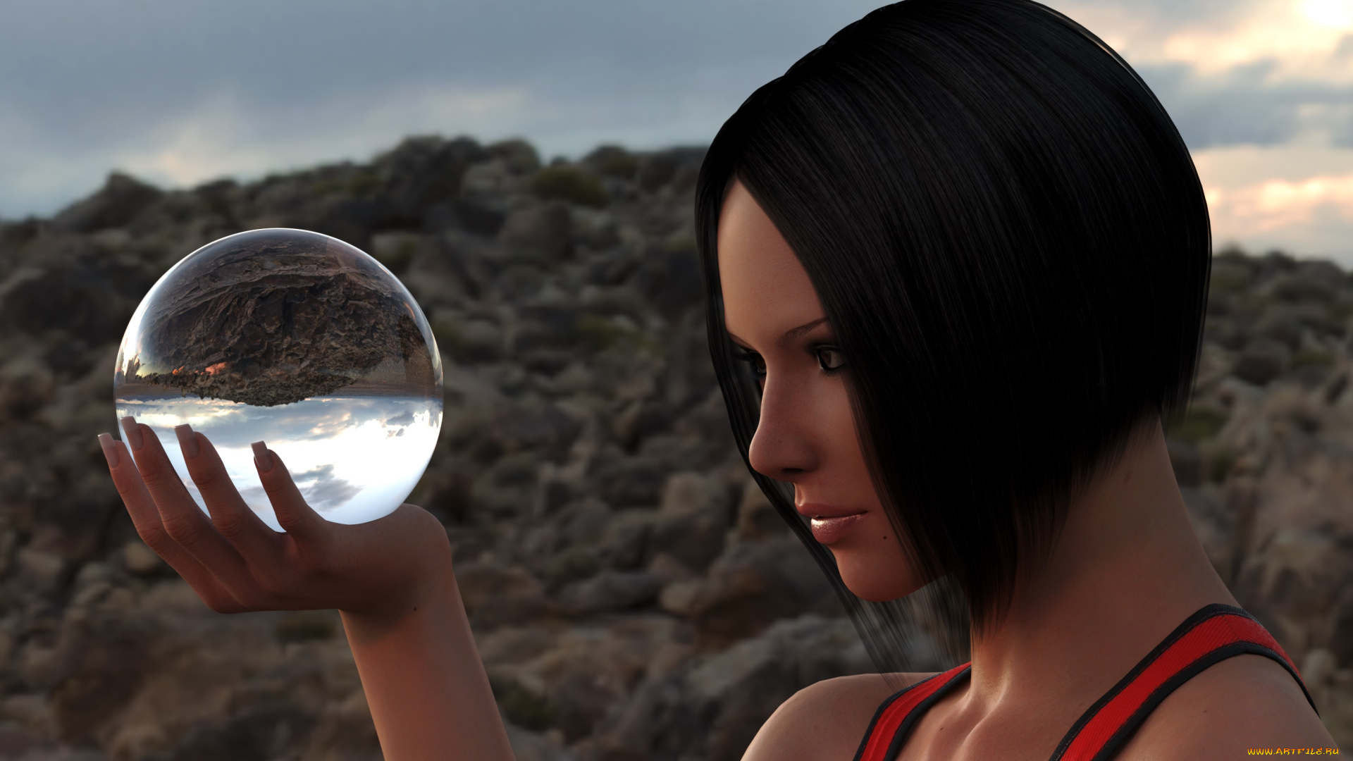 3д, графика, портрет, , portraits, фон, взгляд, девушка