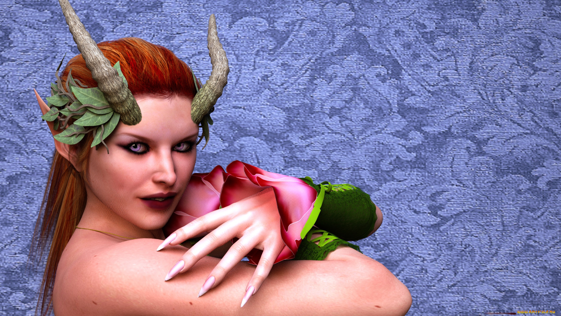 3д, графика, существа, , creatures, взгляд, фон, девушка