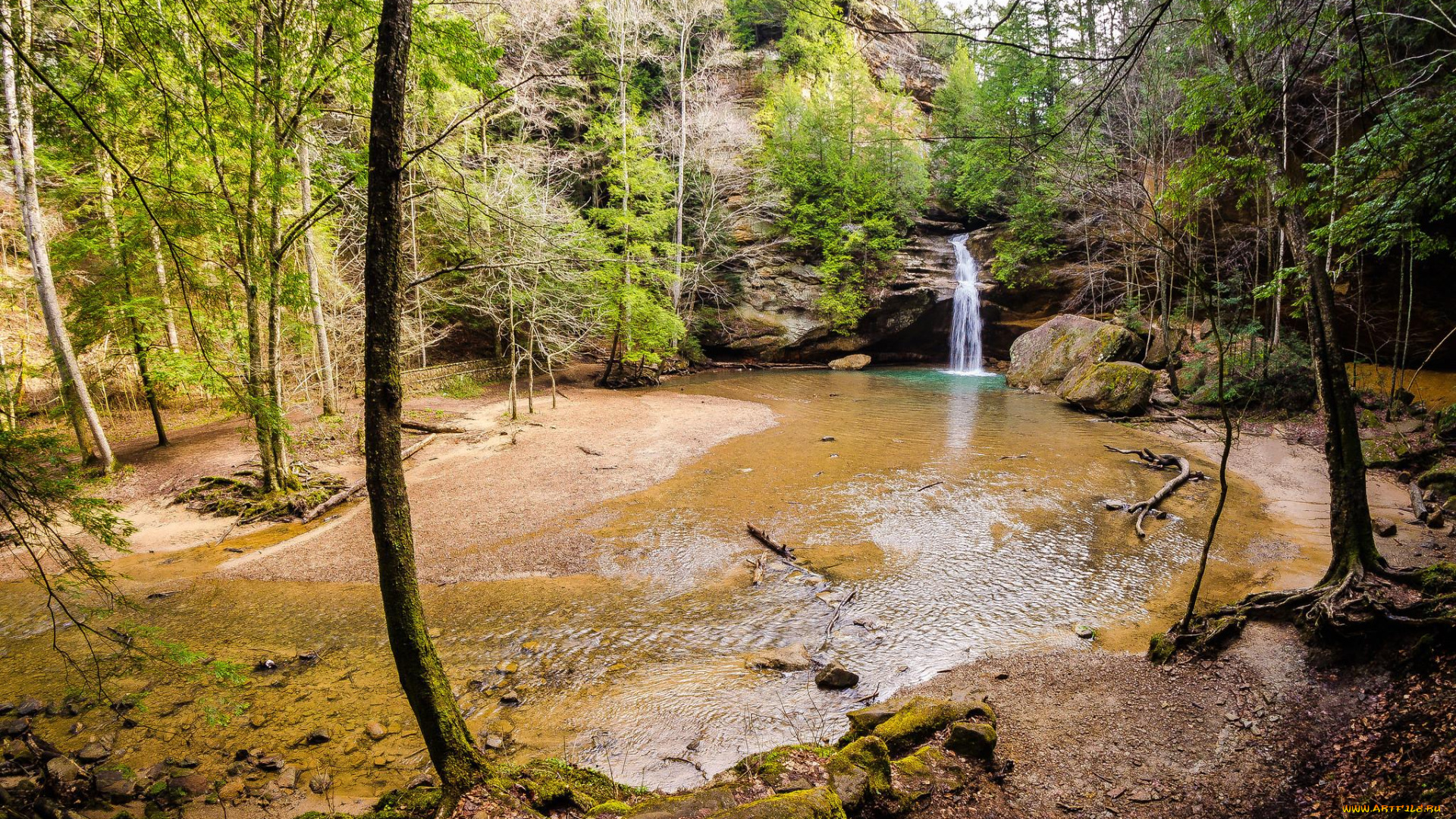 природа, водопады, водопад, скала