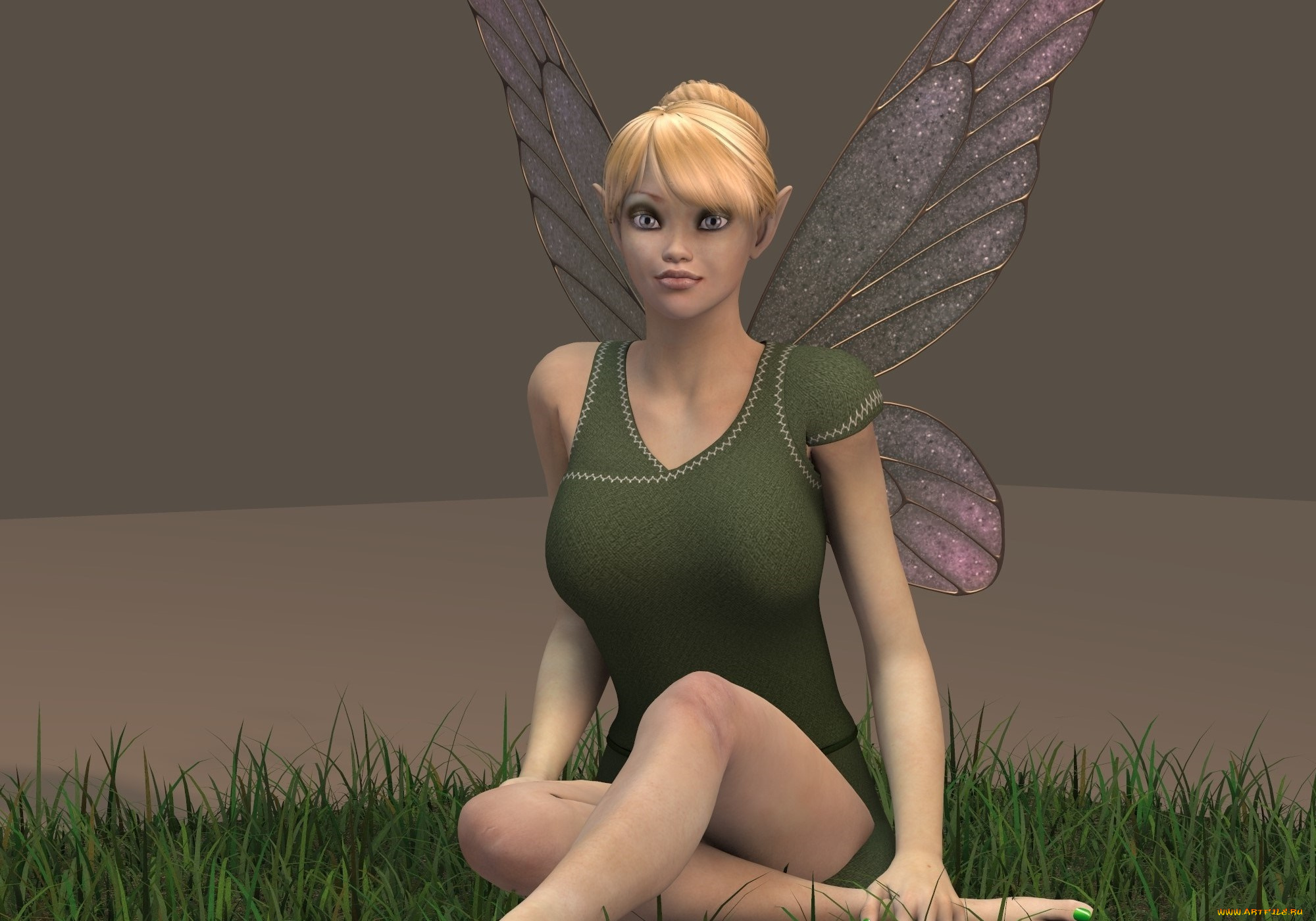 3д, графика, эльфы, , elves, фон, взгляд, эльфийка