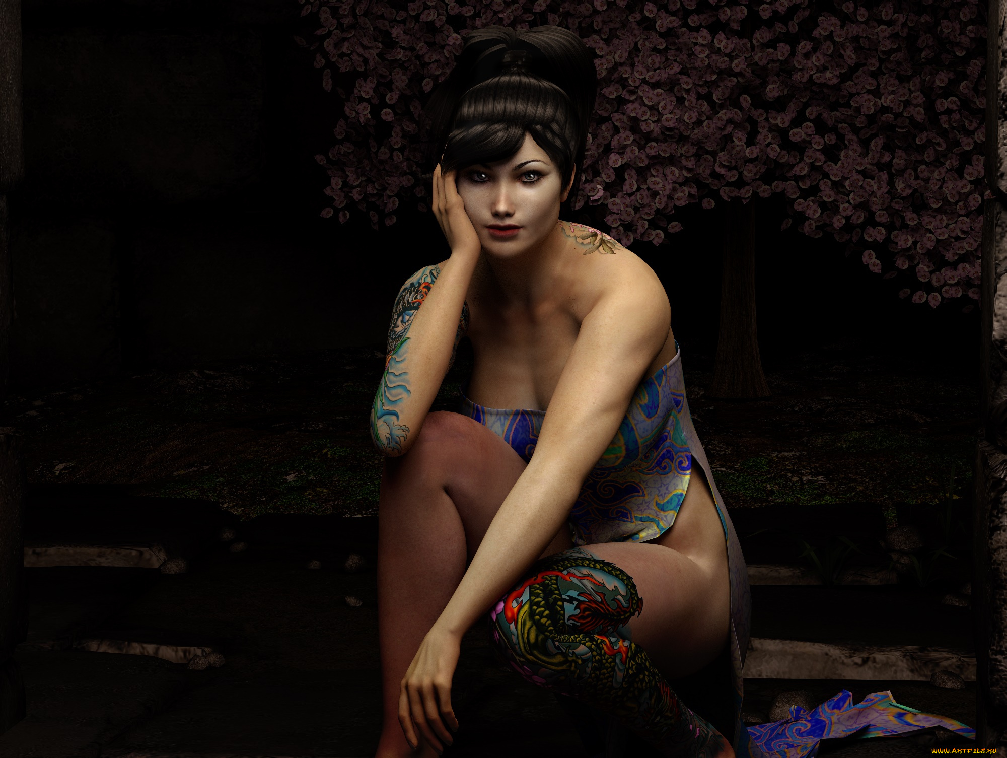 3д, графика, люди, , people, девушка, взгляд, фон