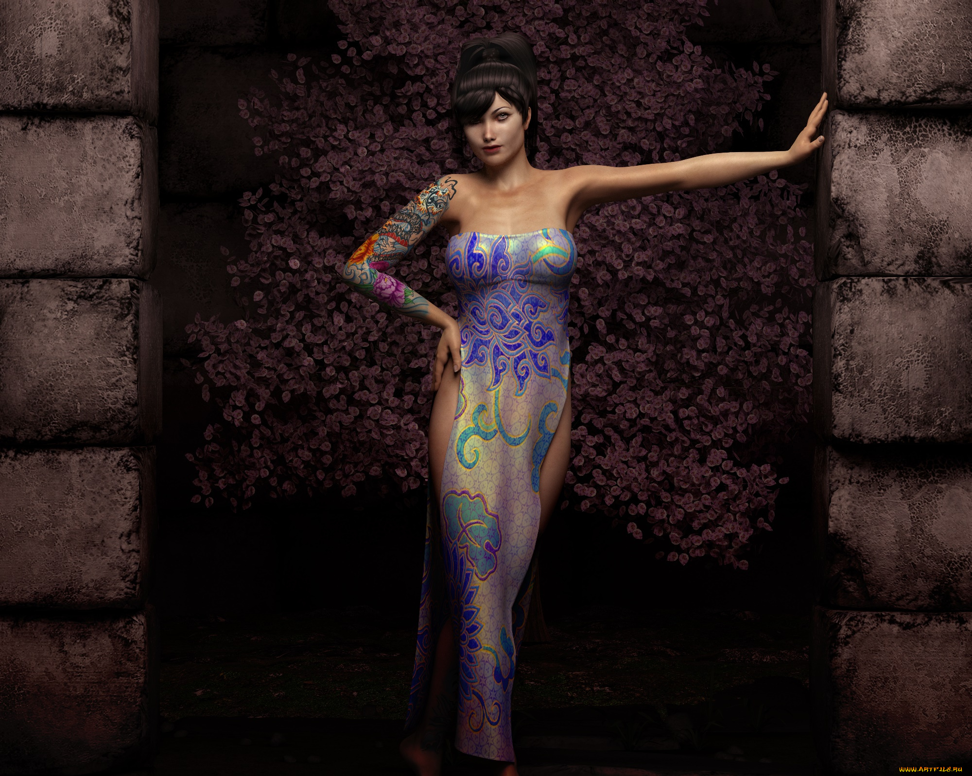 3д, графика, люди, , people, девушка, взгляд, фон