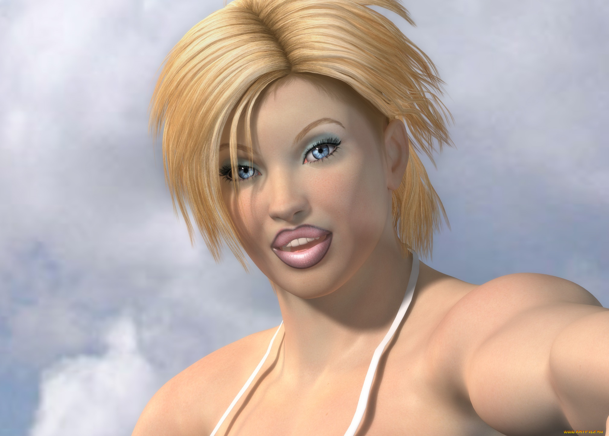 3д, графика, портрет, , portraits, девушка, взгляд, фон