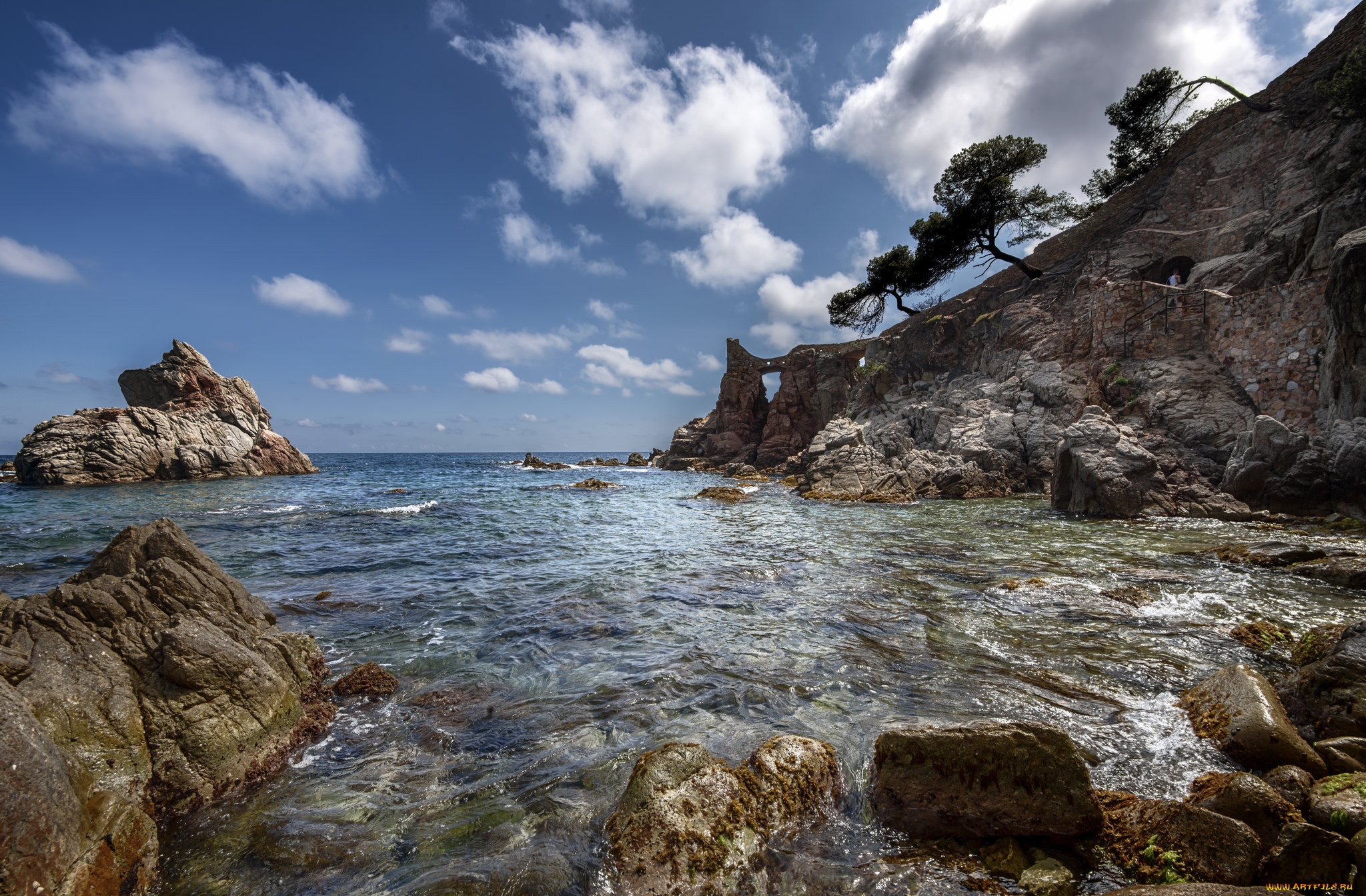 природа, побережье, море, берег