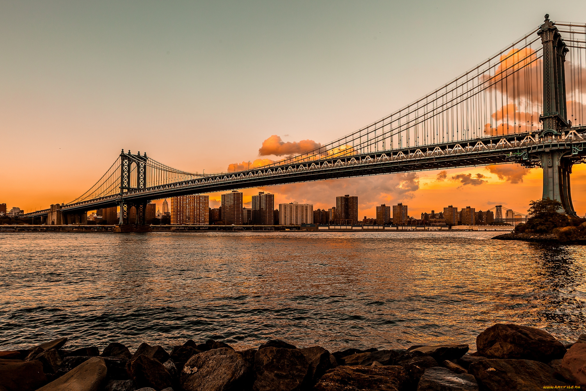 города, -, мосты, река, мост