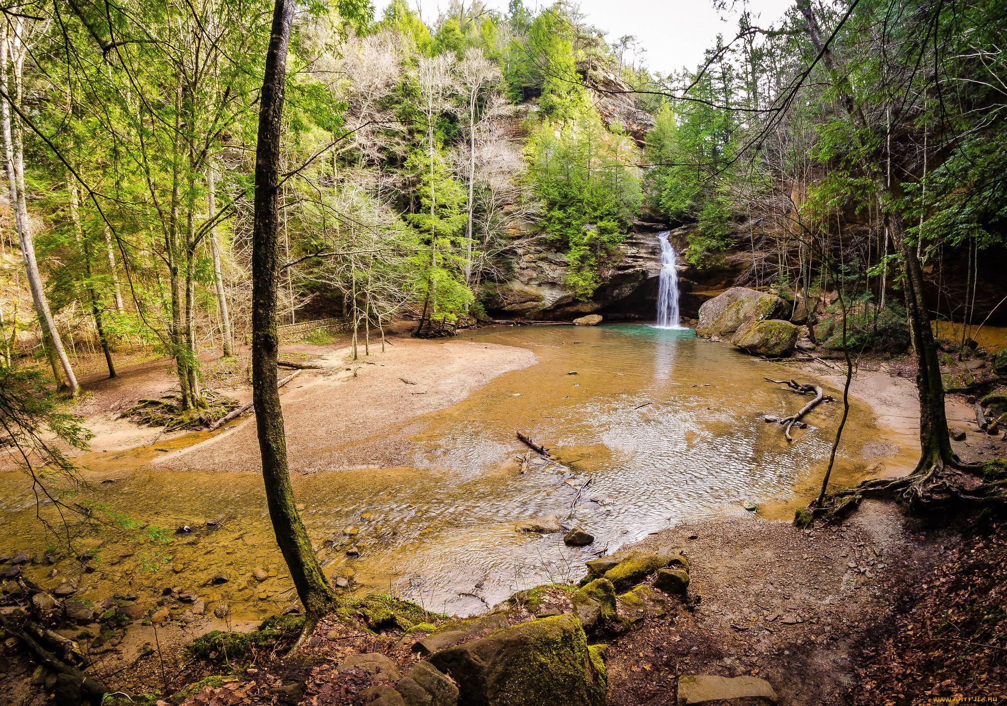 природа, водопады, водопад, скала