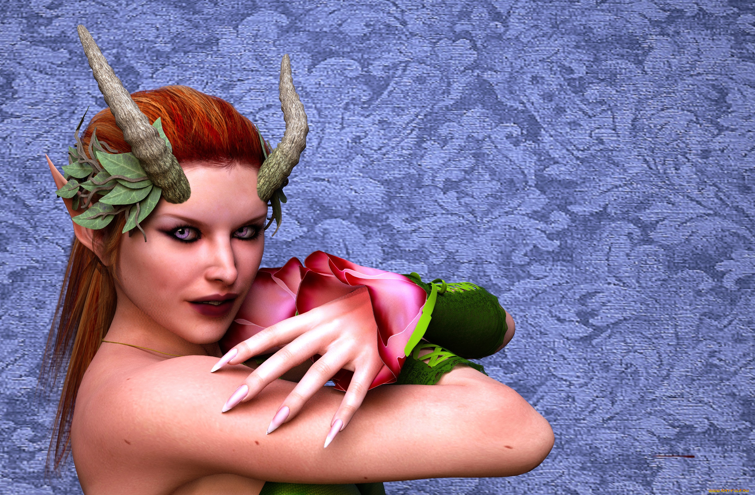 3д, графика, существа, , creatures, взгляд, фон, девушка