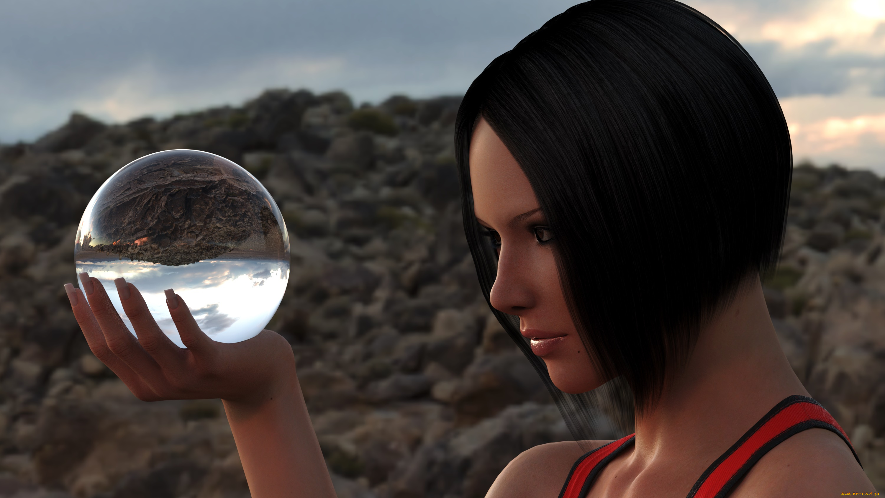 3д, графика, портрет, , portraits, фон, взгляд, девушка