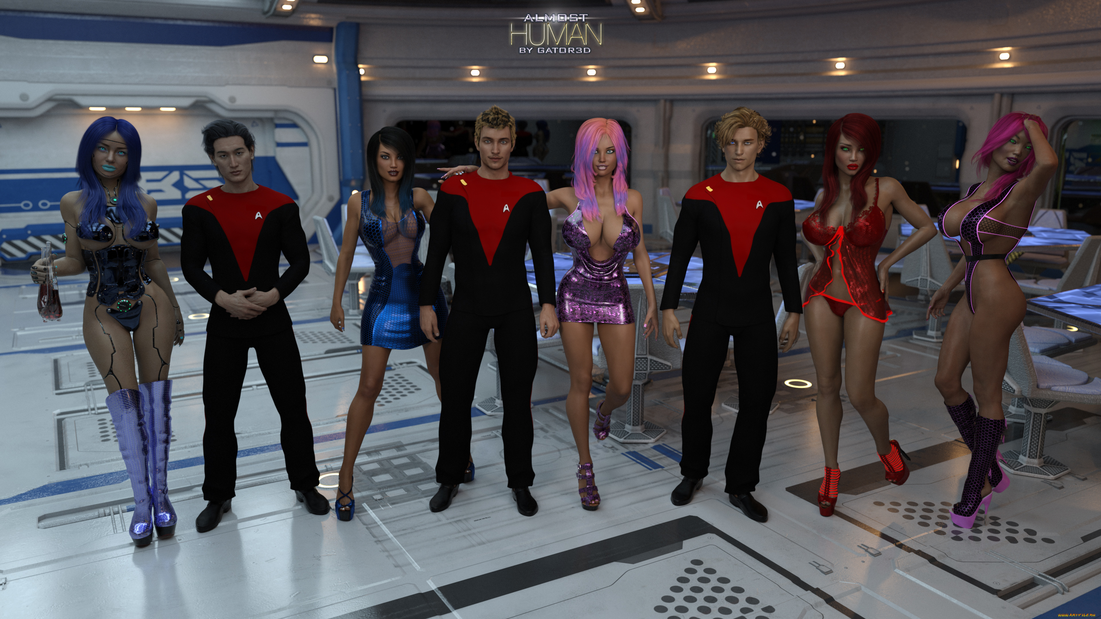 3д, графика, люди, , people, девушки, взгляд, фон, парни