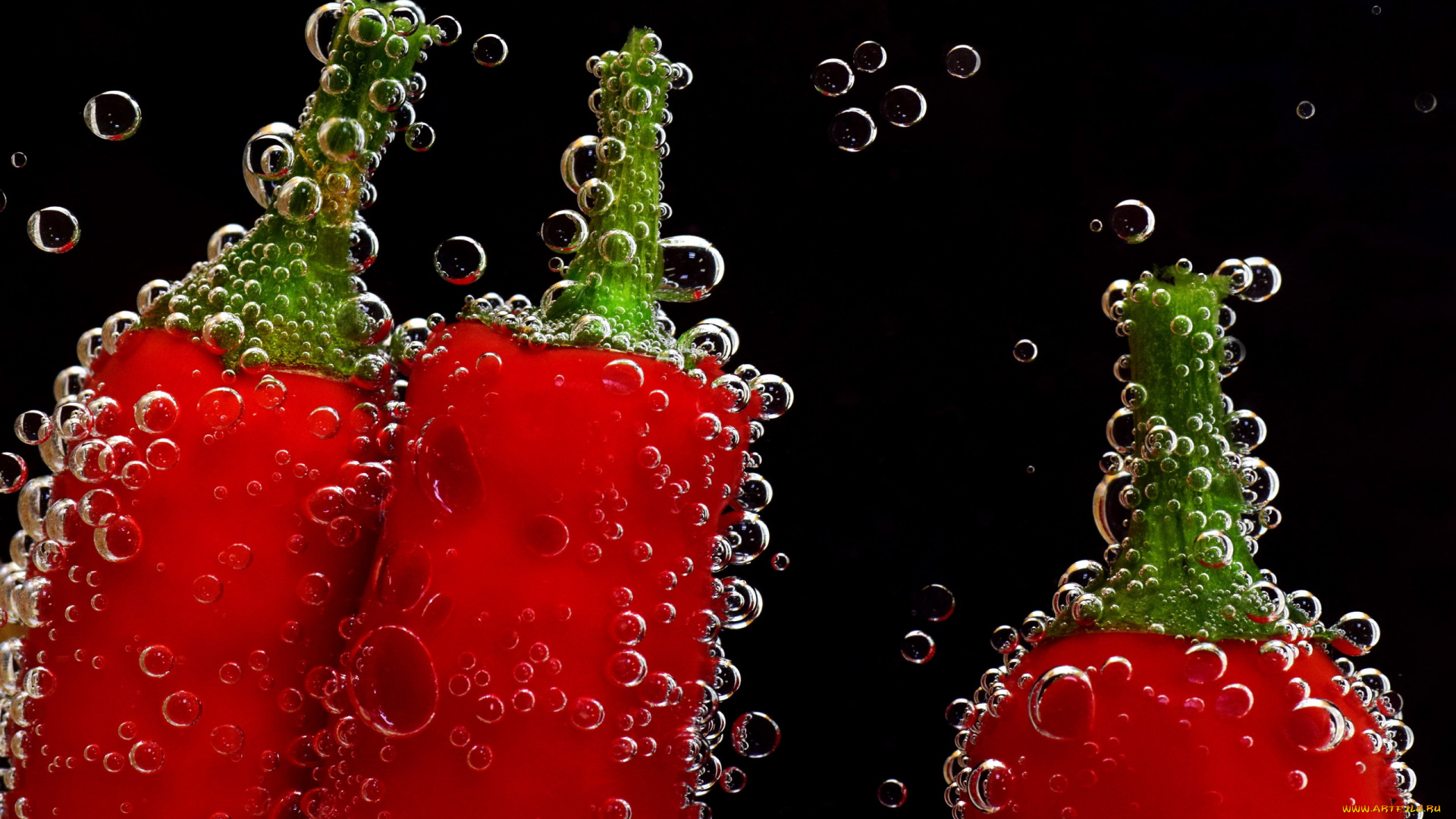 еда, перец, стручки, вода