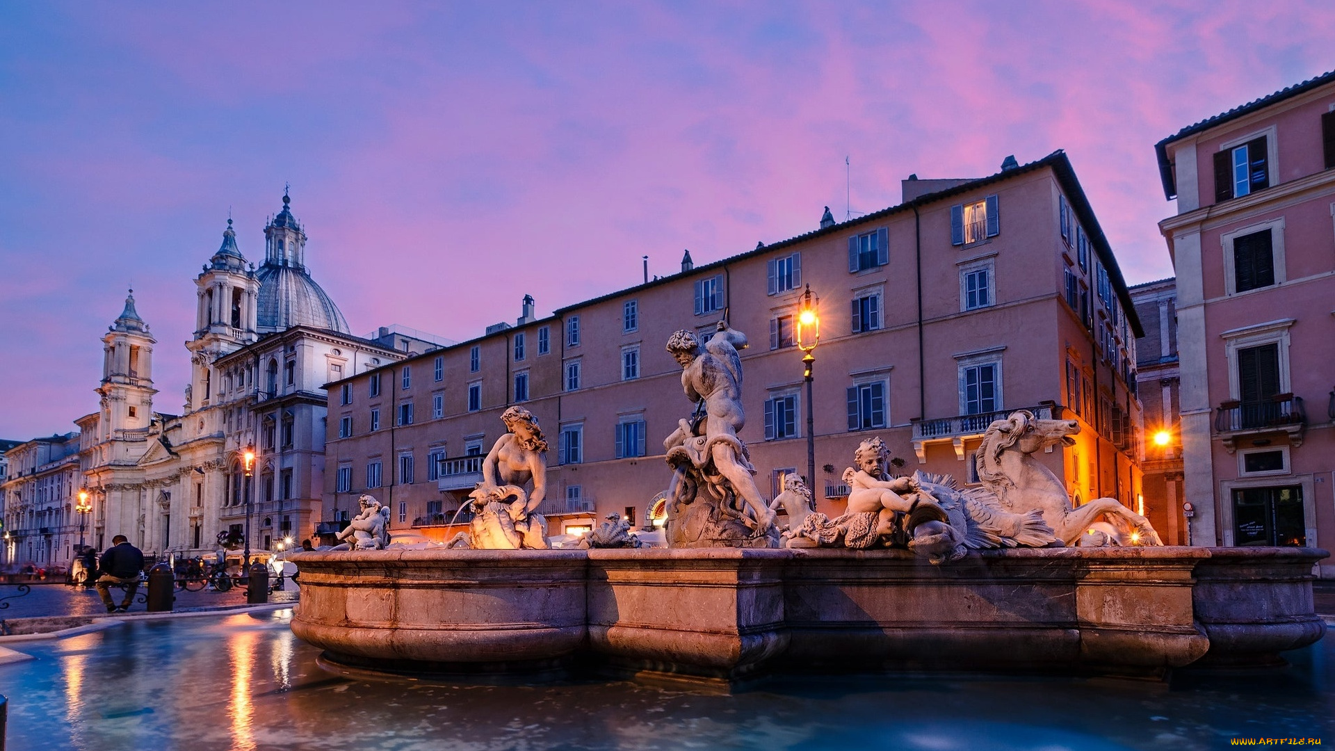 города, рим, , ватикан, , италия, фонтан
