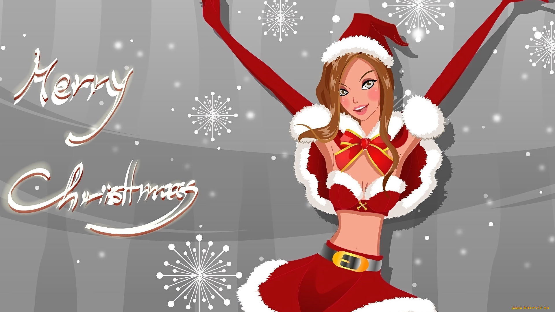 праздничные, векторная, графика, , новый, год, фон, взгляд, девушка