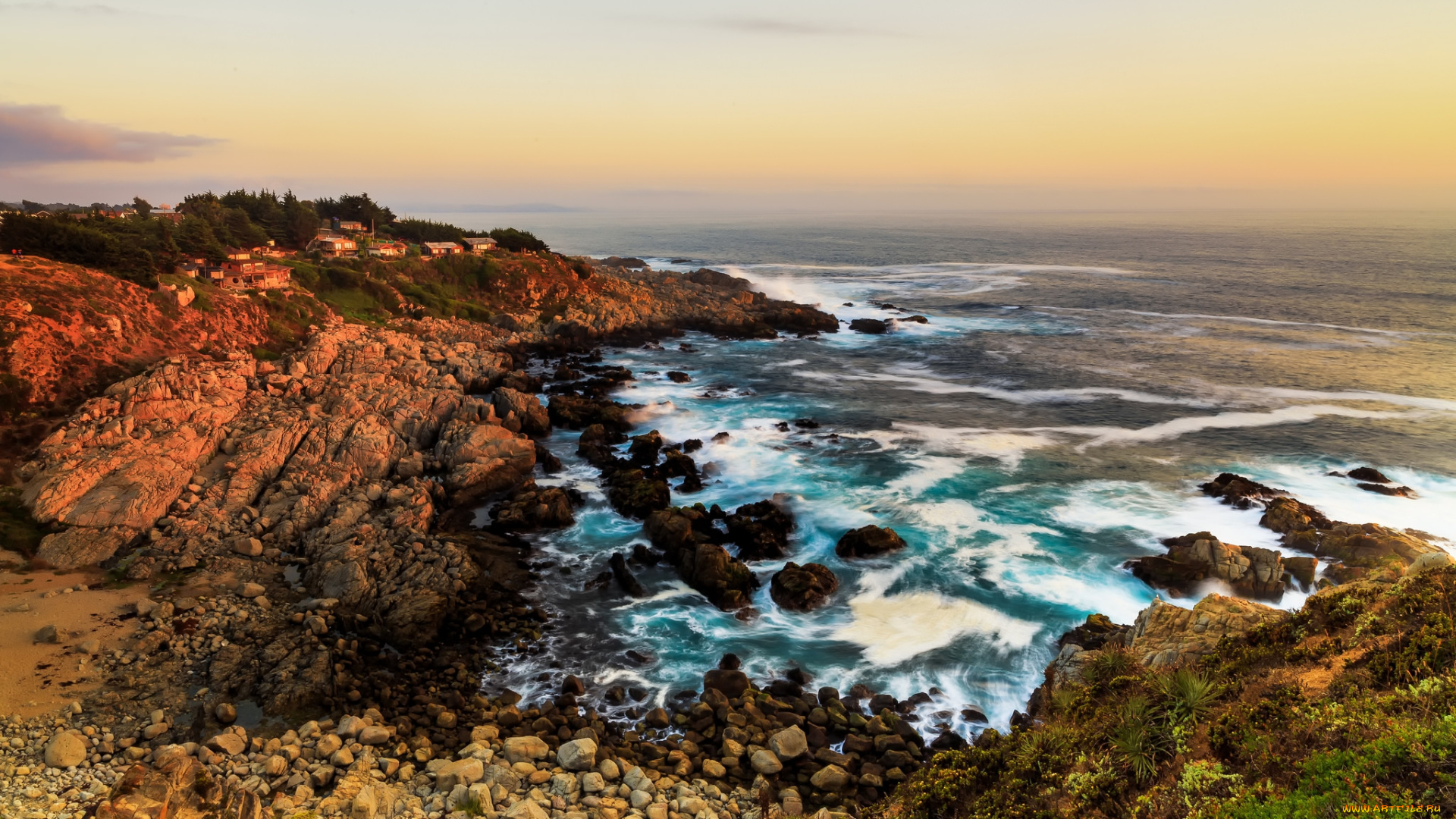 природа, побережье, простор