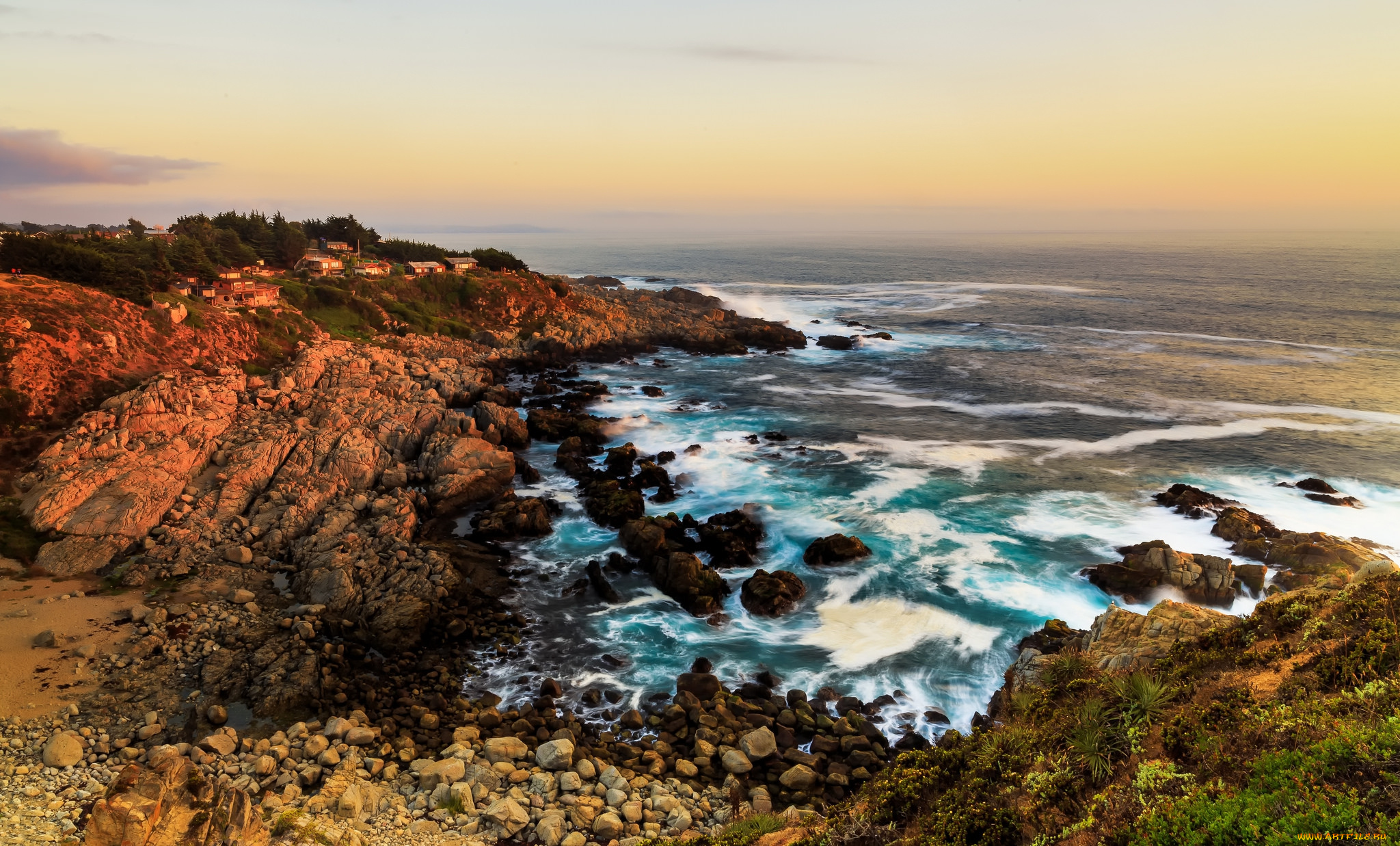 природа, побережье, простор