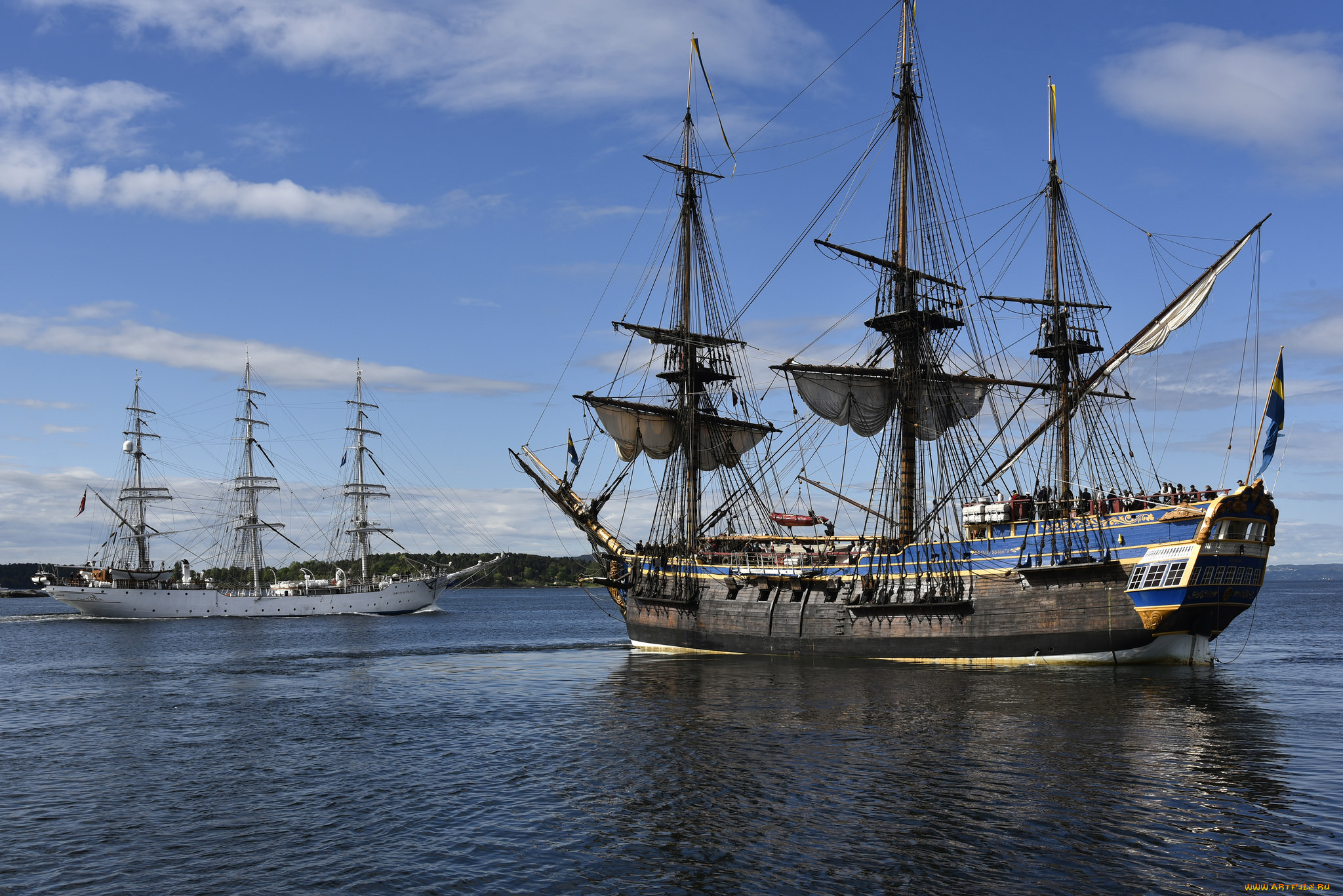 корабли, парусники, паруса, мачты